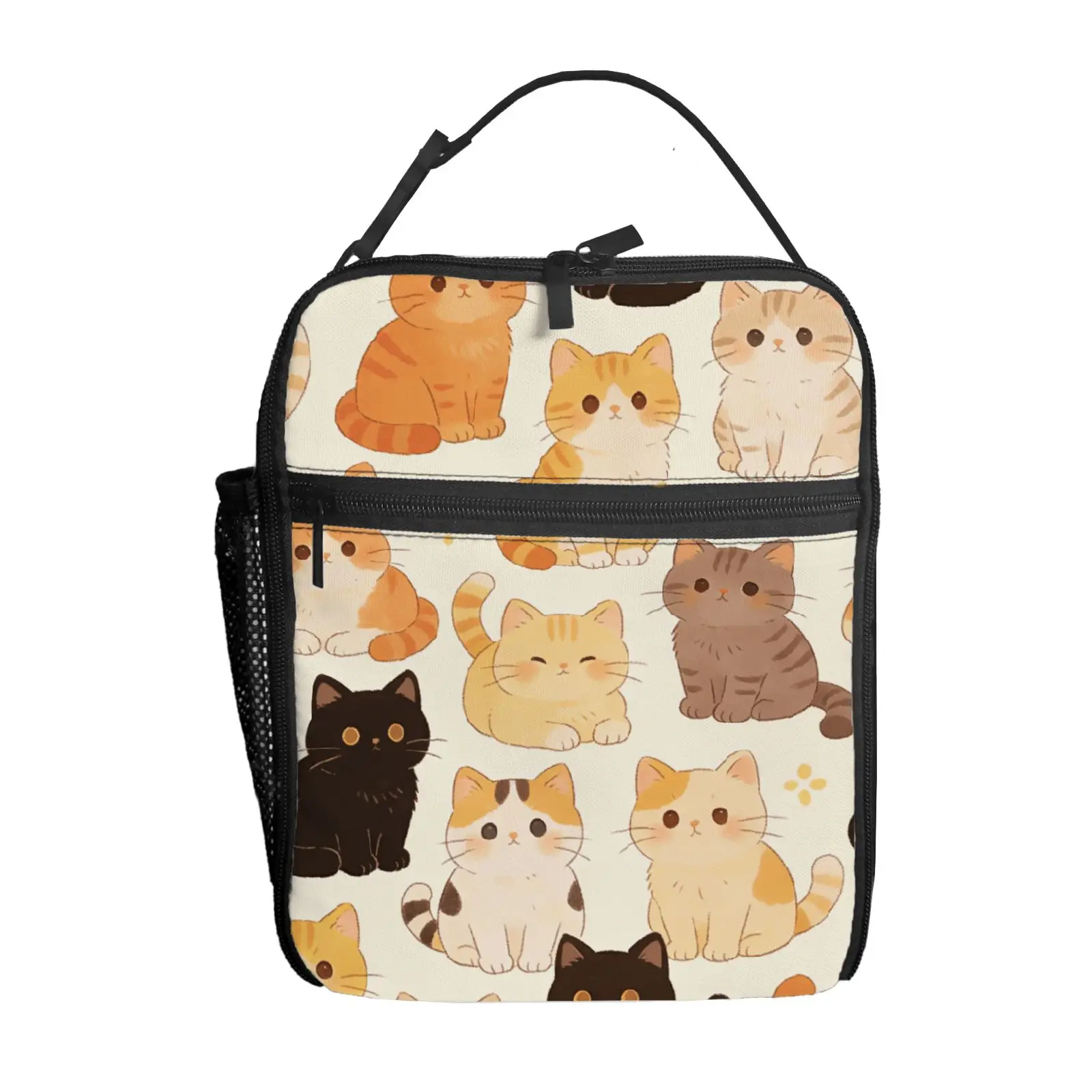 

1pc Cartoon Cute Cat Print Lunch Bag Handbag High-Quality Cute Casual Party Picnic School Gift for Daily Use