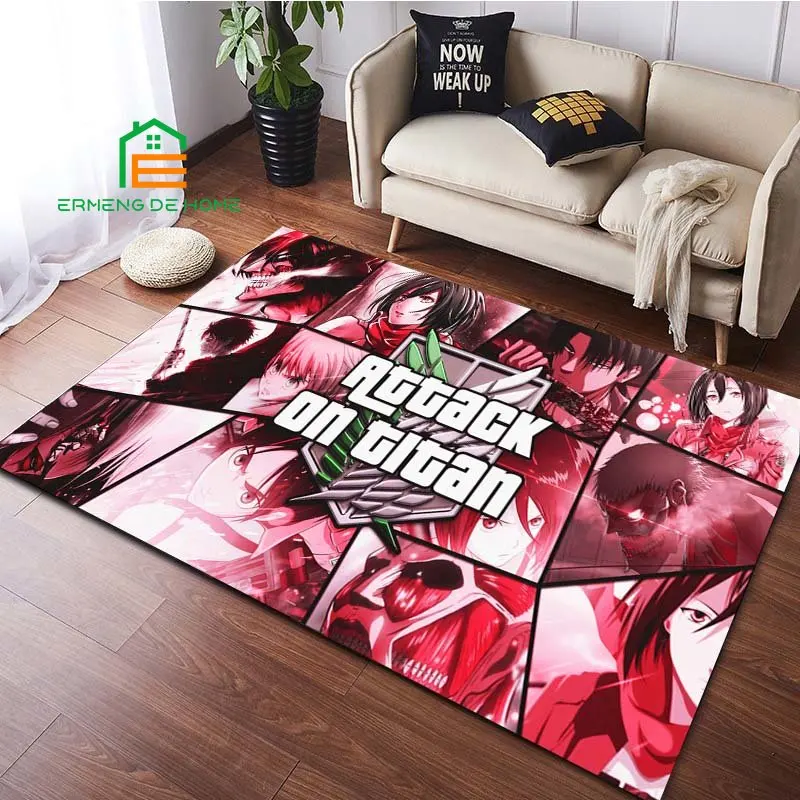 Anime Attack on Titan Rug for Bedroom Living Room Carpets for Kitchen Floor Mats Home Decor Non-Slip Floor Pad Rug 14 Sizes