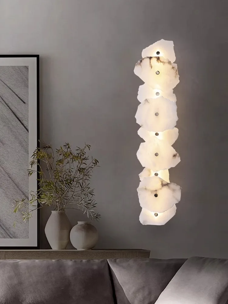 Creative Modern Marble Combination Decoration Wall Lamp Minimalist Bedroom Bedside Living Room Background Wall Balcony Lighting