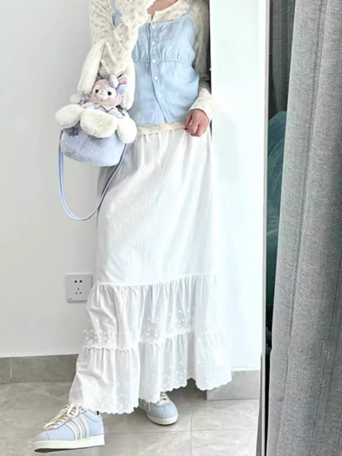 

Юбка BM с высокой талией и вышивкой, юбка Nadia, хлопковая юбка с воланами и подолом, женская летняя мода