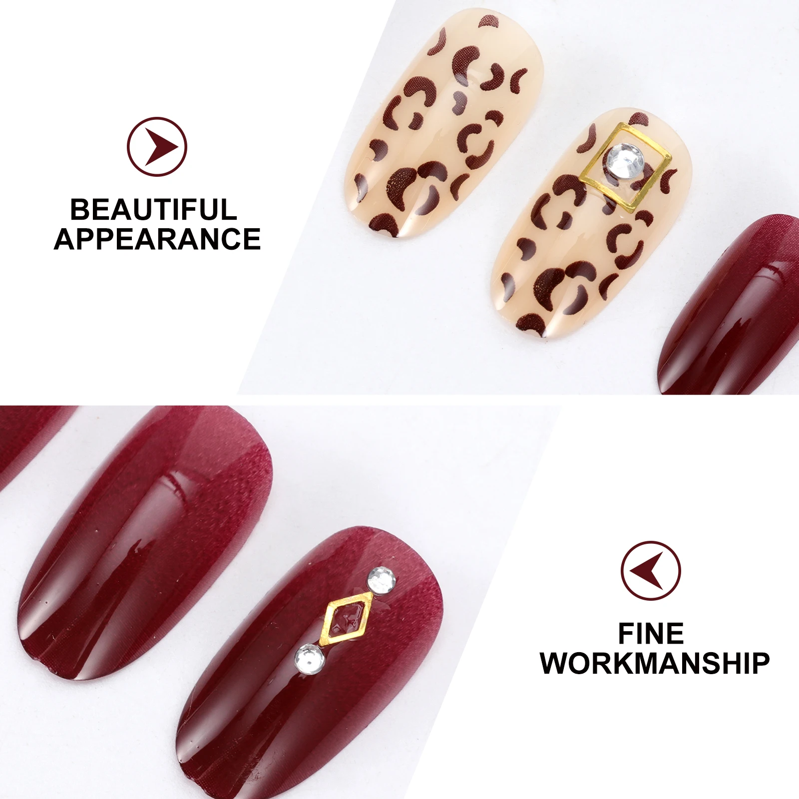 

48pcs Christmas Back Glue Fake Nails Diamond Drill Full Cover Tips Nail Art Stickers Manicure Stickers Nail Decals For Christmas
