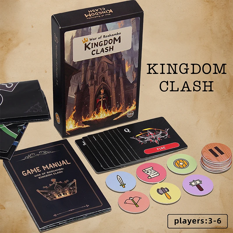 Medieval Kingdoms Versus Board Game – Fast-Paced Strategy Party Game for 3-6 Players, Cardboard Material, Perfect for Christmas,