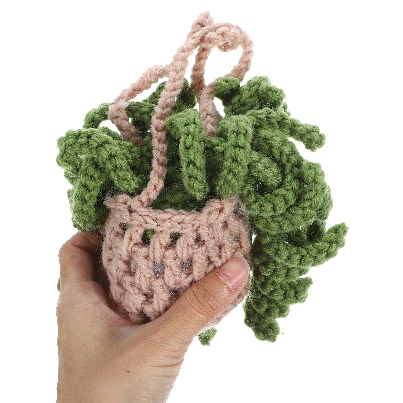 

Car Accessories Crochet Plant for Rearview Mirror Hanging Ornament Charms Lightweight Portable Wool Material Safe Car