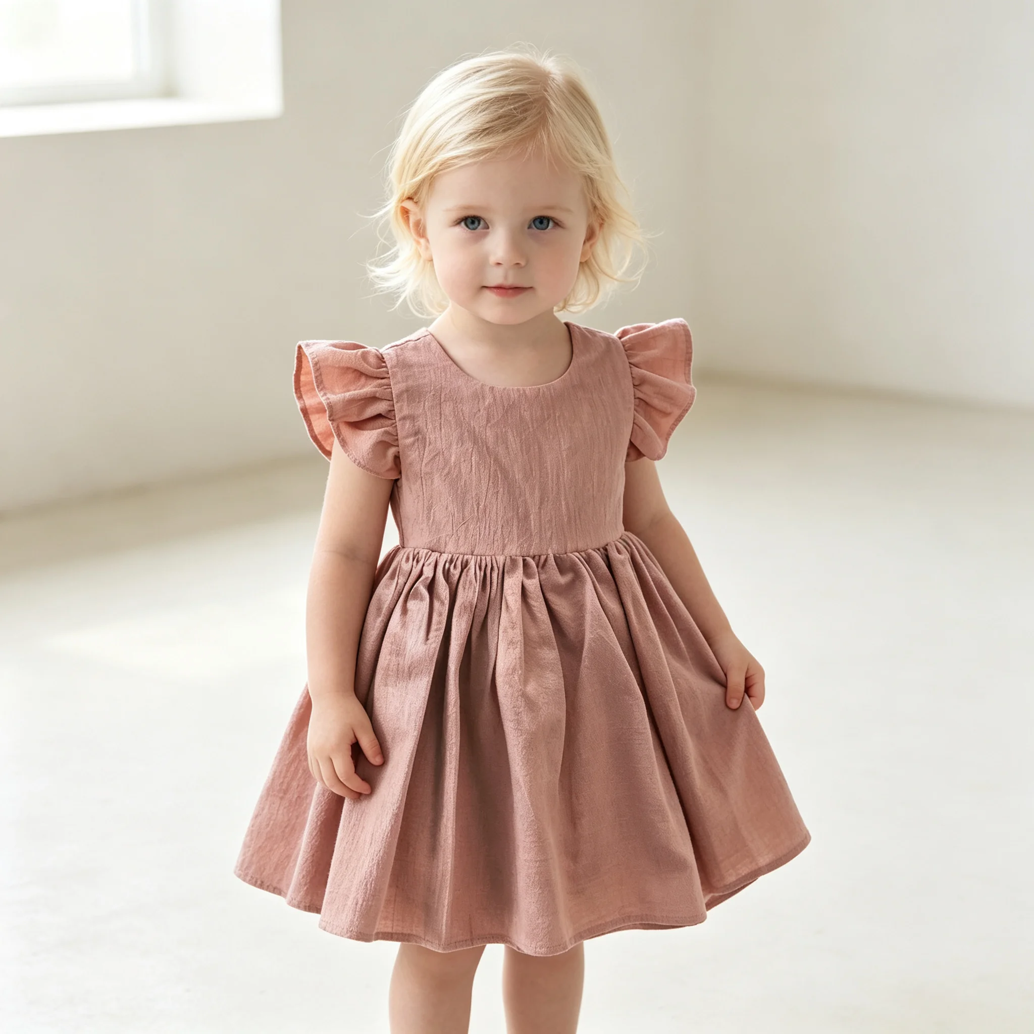 0-6Yrs Girls Ruffles Sleeveless Dress Summer Casual Kids Dress With Back Bow Girl Clothing Outfits