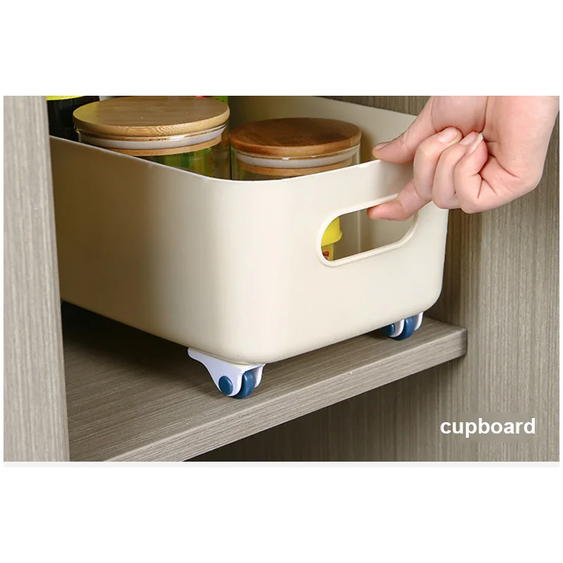 Storage Box Roller Wheels For Furniture Household Directional Pulley Self-adhesive Wearable Storage Box Bottom Caster