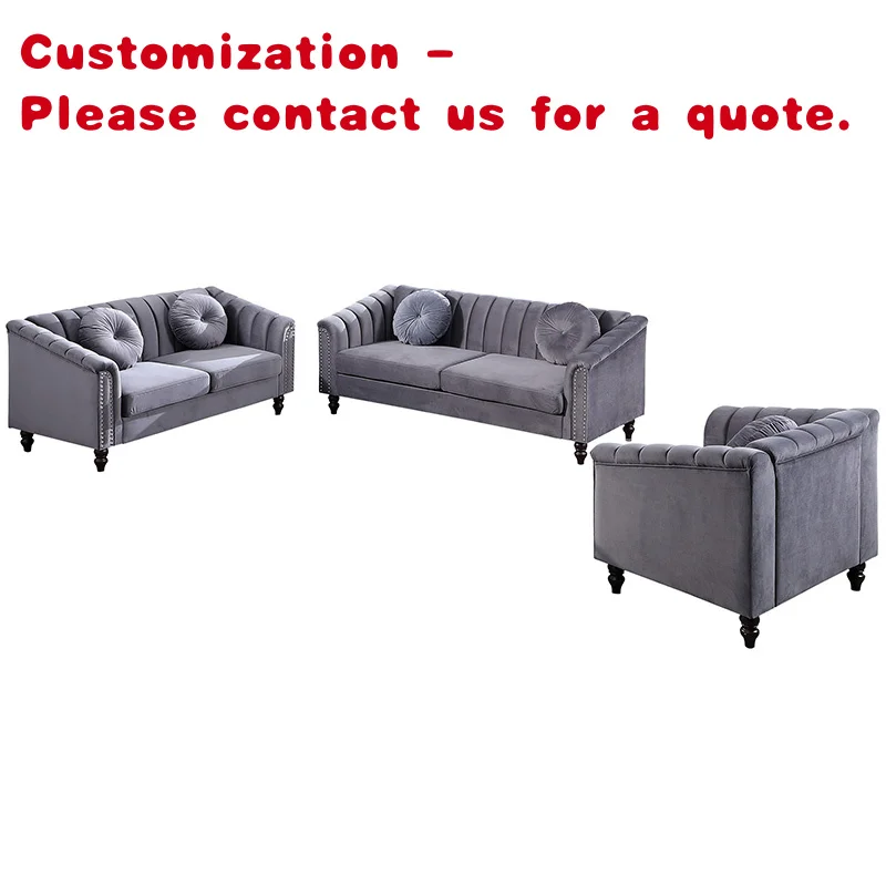 custom.ATUNUS Hot Selling Home Furniture Living Room Velvet Sectional Couch Living Room Leisure Sofa