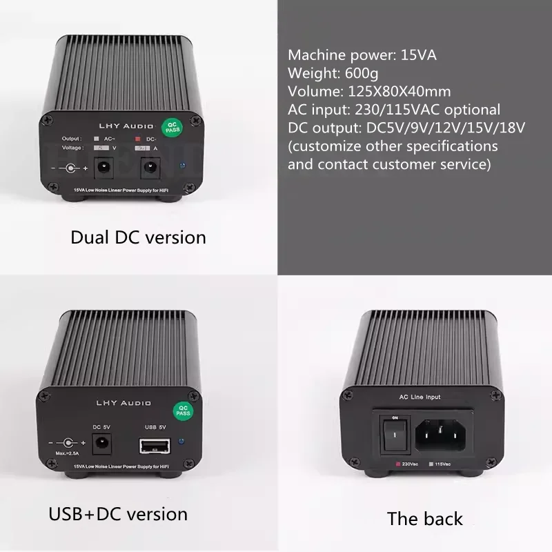 LHY-038 15W DC Linear Stabilized Power Supply Dual DC Output 5V-18V Optional Voltage Set Top Box Router Fiber Optic