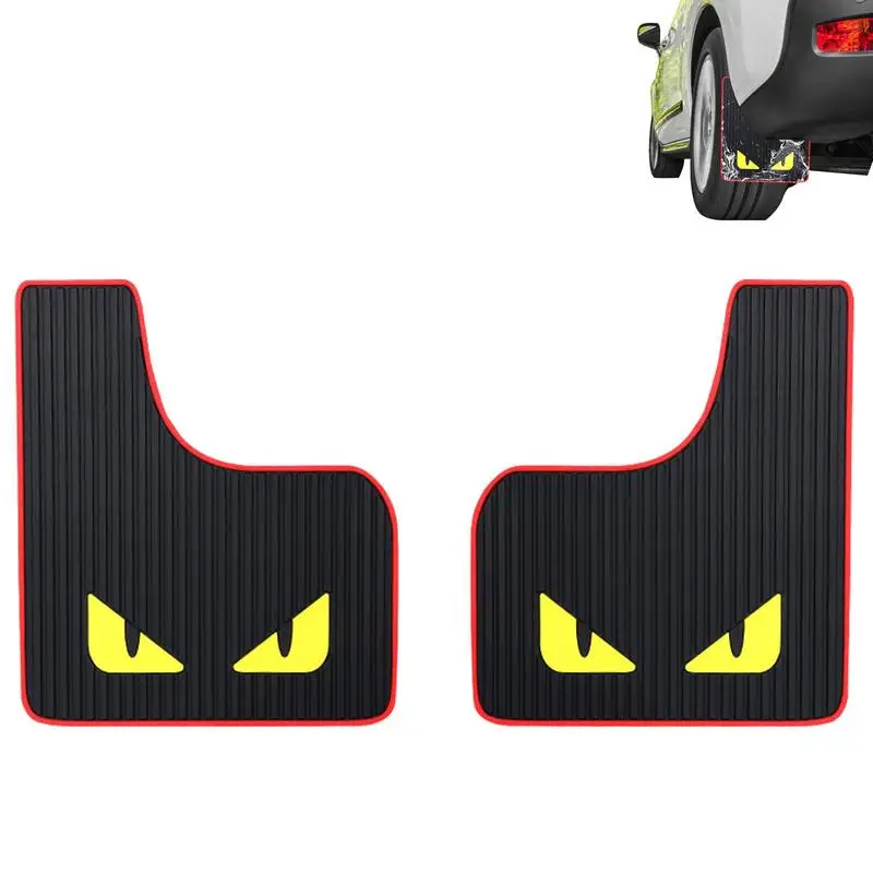 Car Mud Flaps 2pcs Vehicle Flaps Black & Red PVC Mudguard Flares For Car Pickup Truck SUV Block Sediment