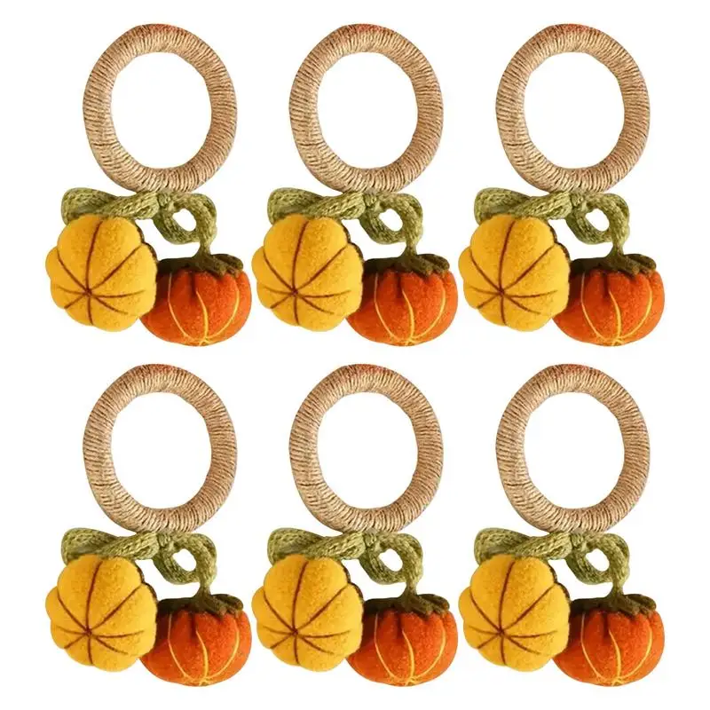 

Thanksgiving Napkin Rings Handmade Pumpkin Napkin Holder Fall Napkin Rings Set Of 6 For Dinner Wedding Holiday Thanksgiving Part