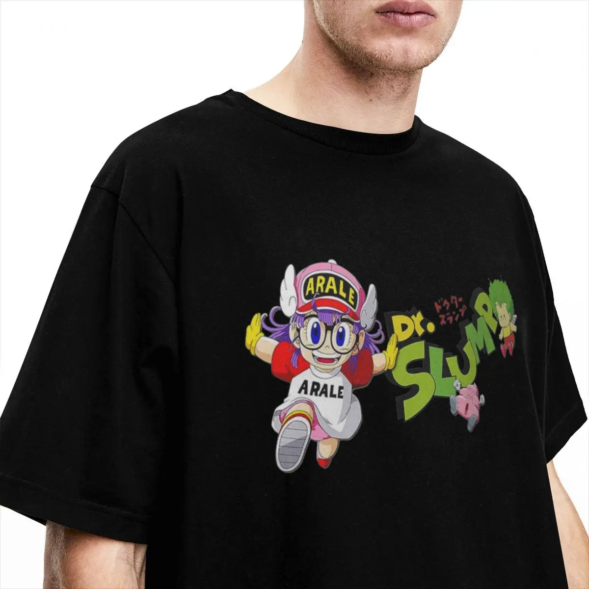 Dr. Slump Logo Arale T-Shirt Men Norimaki Anime Y2K Fun 100% Cotton T-Shirts Summer Crewneck Tee Shirt Printed Oversize Clothing