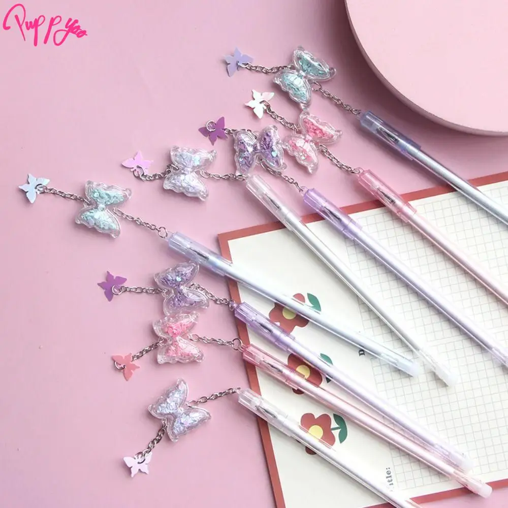 Creative Butterfly Pendant Neutral Gel Pens Quick-Drying Writing Smoothly Signature Pen Cute Unique Ballpoint Pen Student