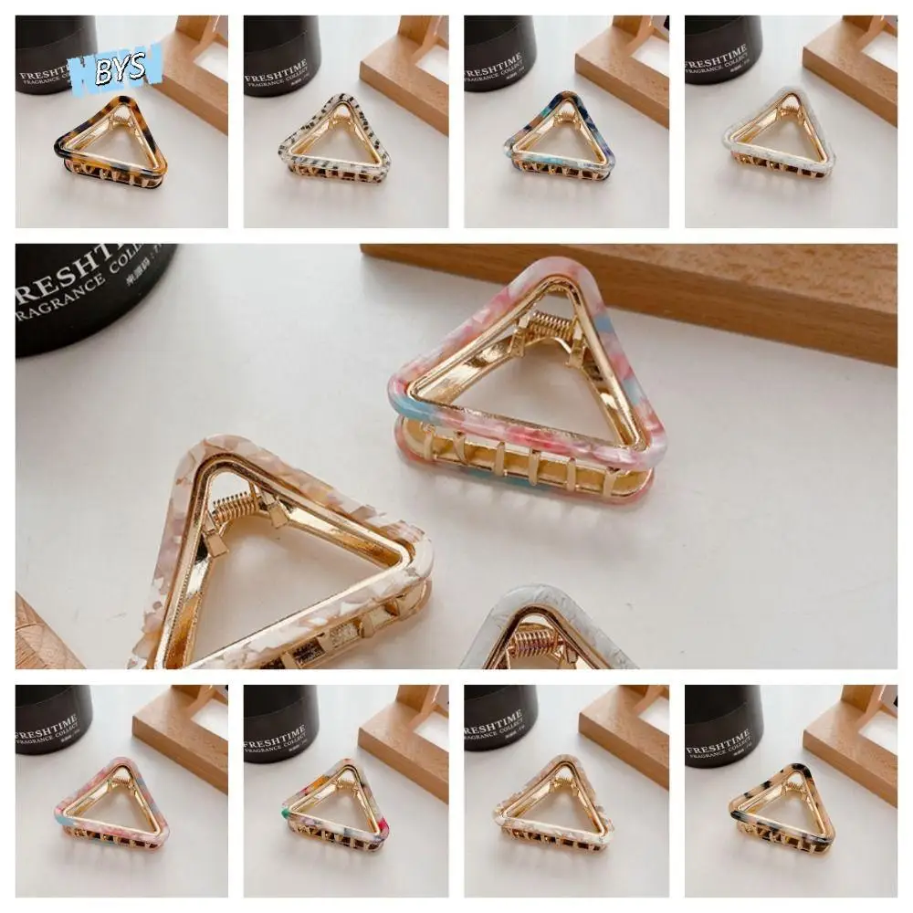 

Multicolor Acetic Acid Hair Claw Korean Style Small Size Triangle Hair Crab Clip Hairpin Hair Clip Geometry Shark Clip