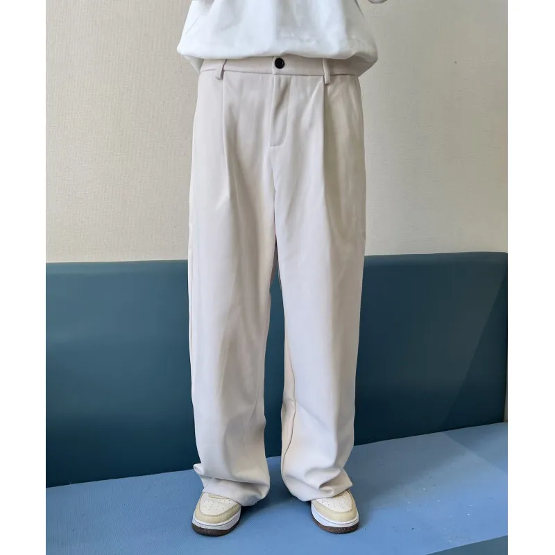 

Зимние утолщенные шерстяные костюмные брюки, мужские теплые социальные мужские классические брюки, корейские свободные широкие брюки, мужские официальные офисные брюки