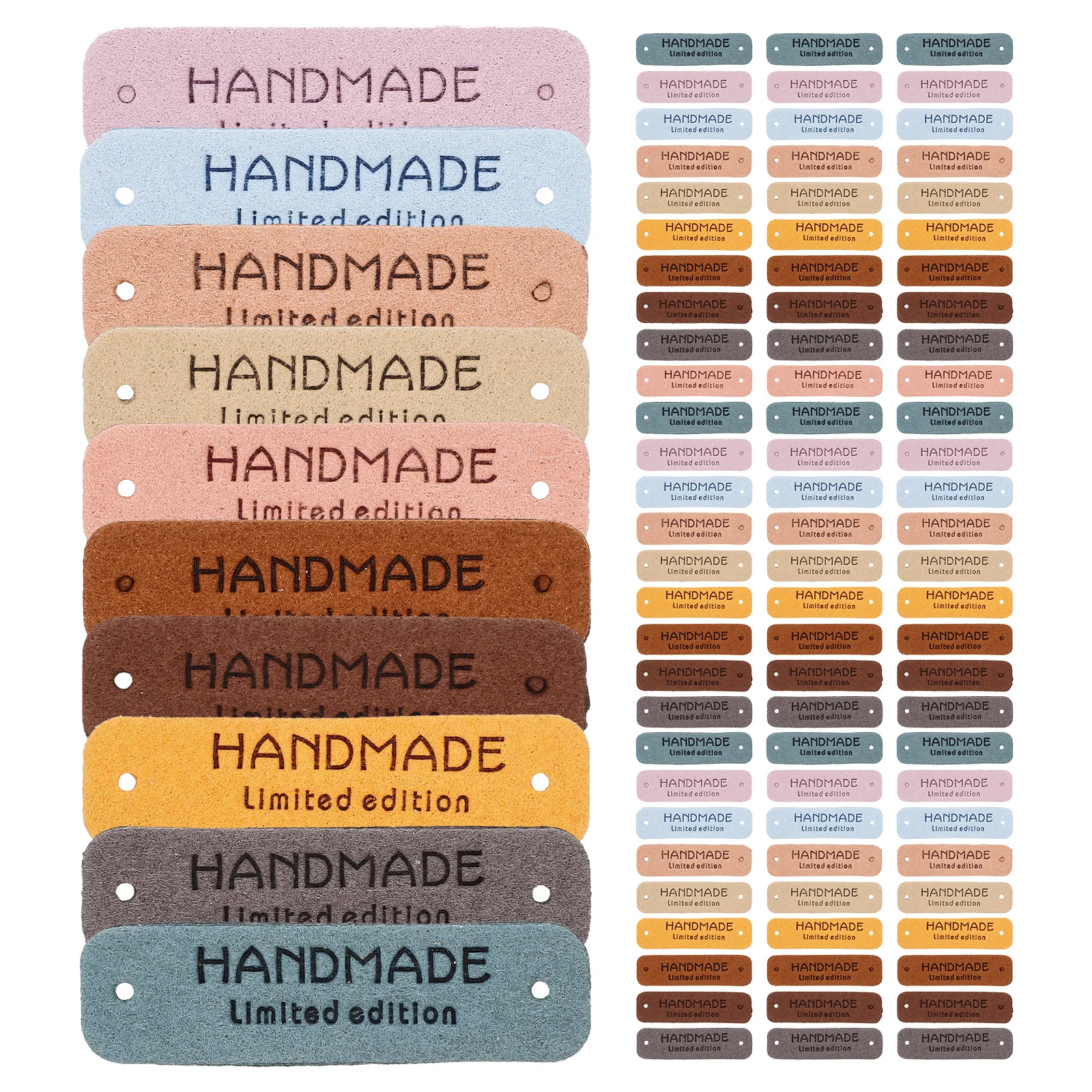 

100Pcs Letter Embossed Labels Handmade Tags for Crochet Sewing Clothes Bags Knitting Accessories Handmade Labels