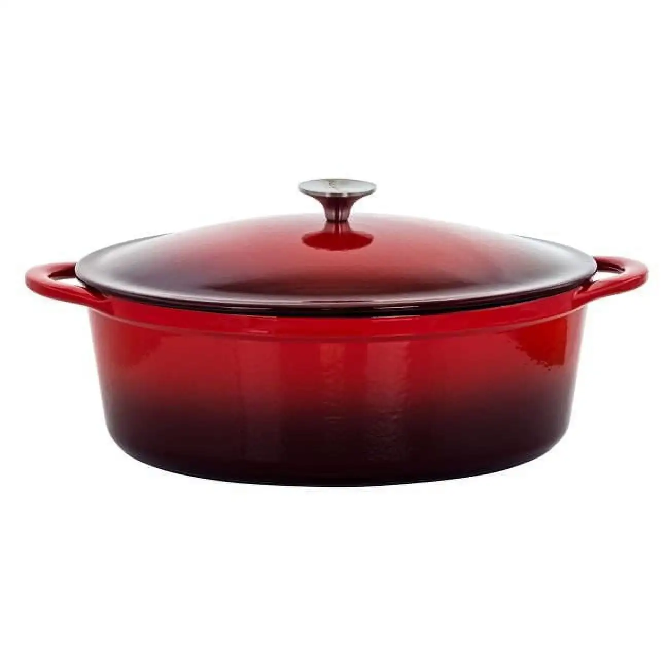 

7 Quarts Oval Enameled Cast Iron Casserole in Red