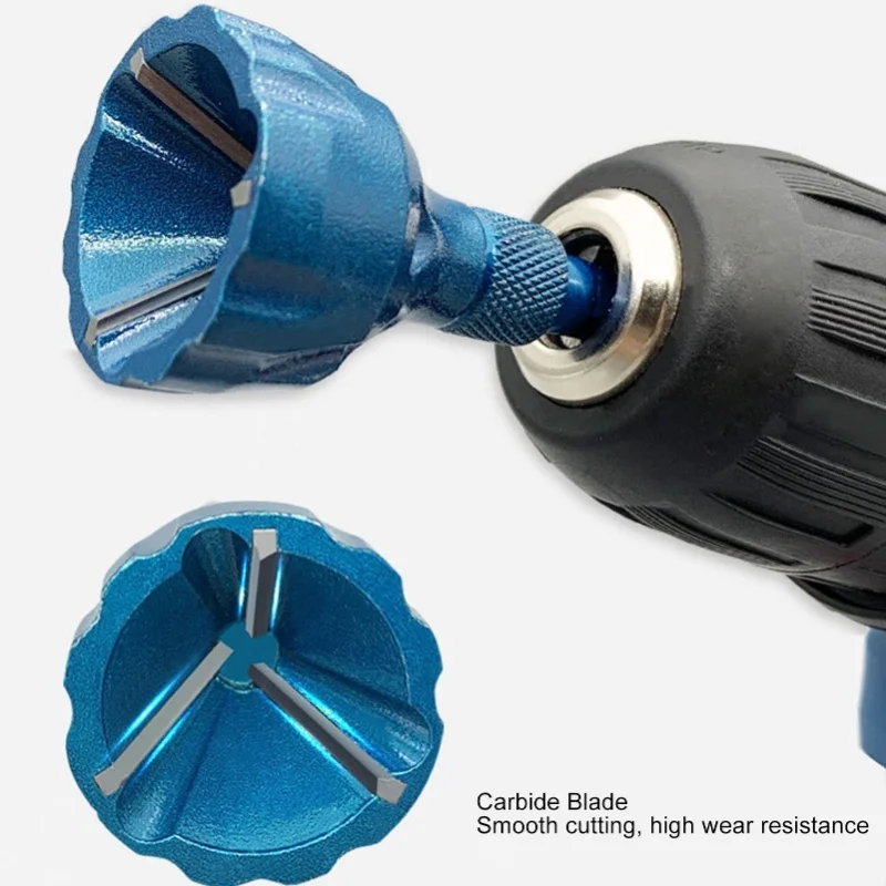 3 Flute Deburring Chamfer With Carbide Blades Burr Removal External Chamfering Tool For Metal Glass Fibre Hard Plastic