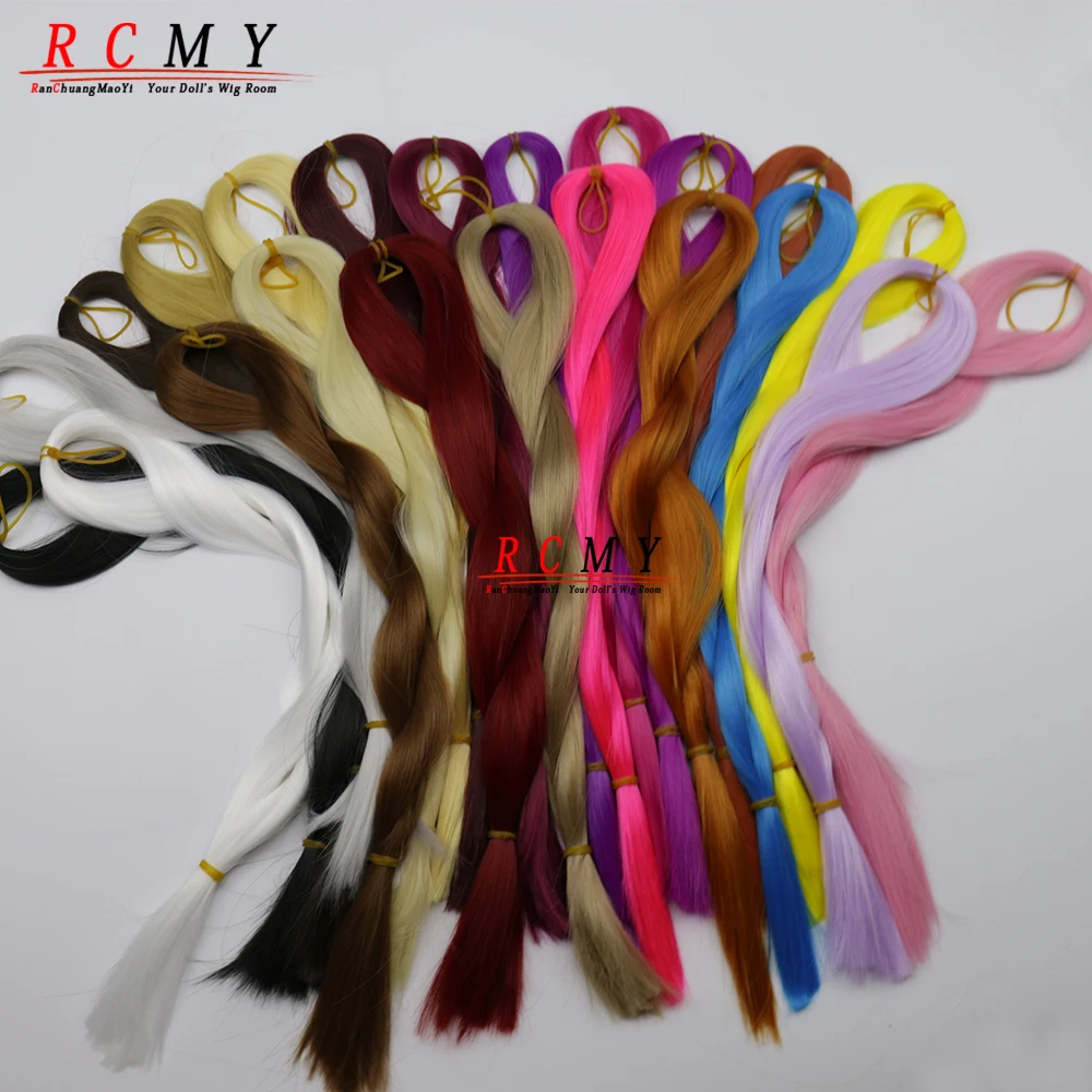 RCMY Soft Silk Doll Hair BJD/SD Blue Doll Wig Heat-resistant Synthetic Nylon Fiber 1/3 1/4 1/6 Doll Accessories