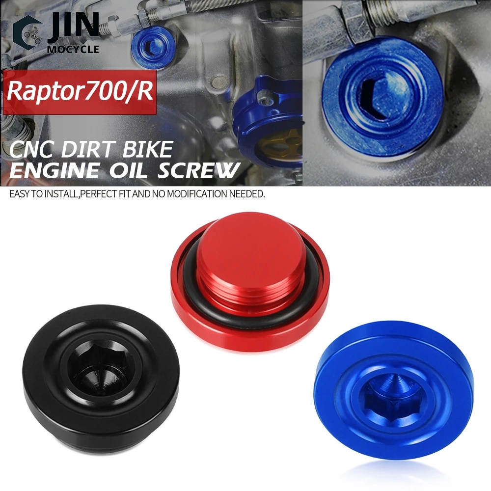 

ATV Accessories For Yamaha Raptor 700 2013-2023 Raptor700R 2012-2023 Raptor 700R Aluminum Engine Oil Filler Drain Plug Cap Cover