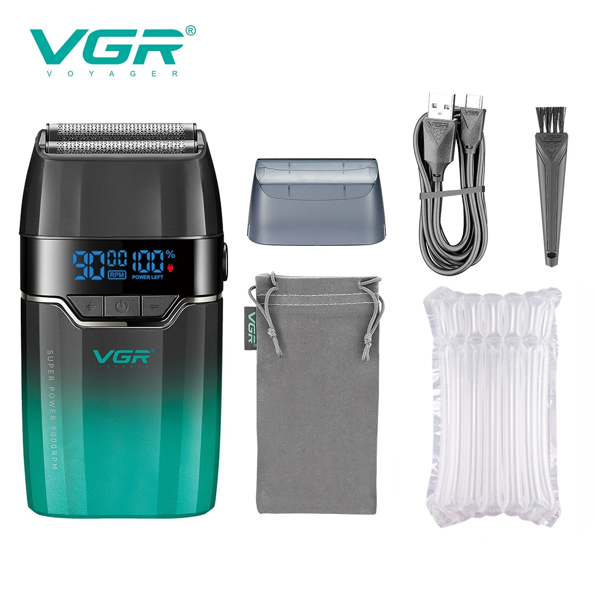 VGR フェイスシェーバー 9000RPM プロフェッショナル男性用 V-377