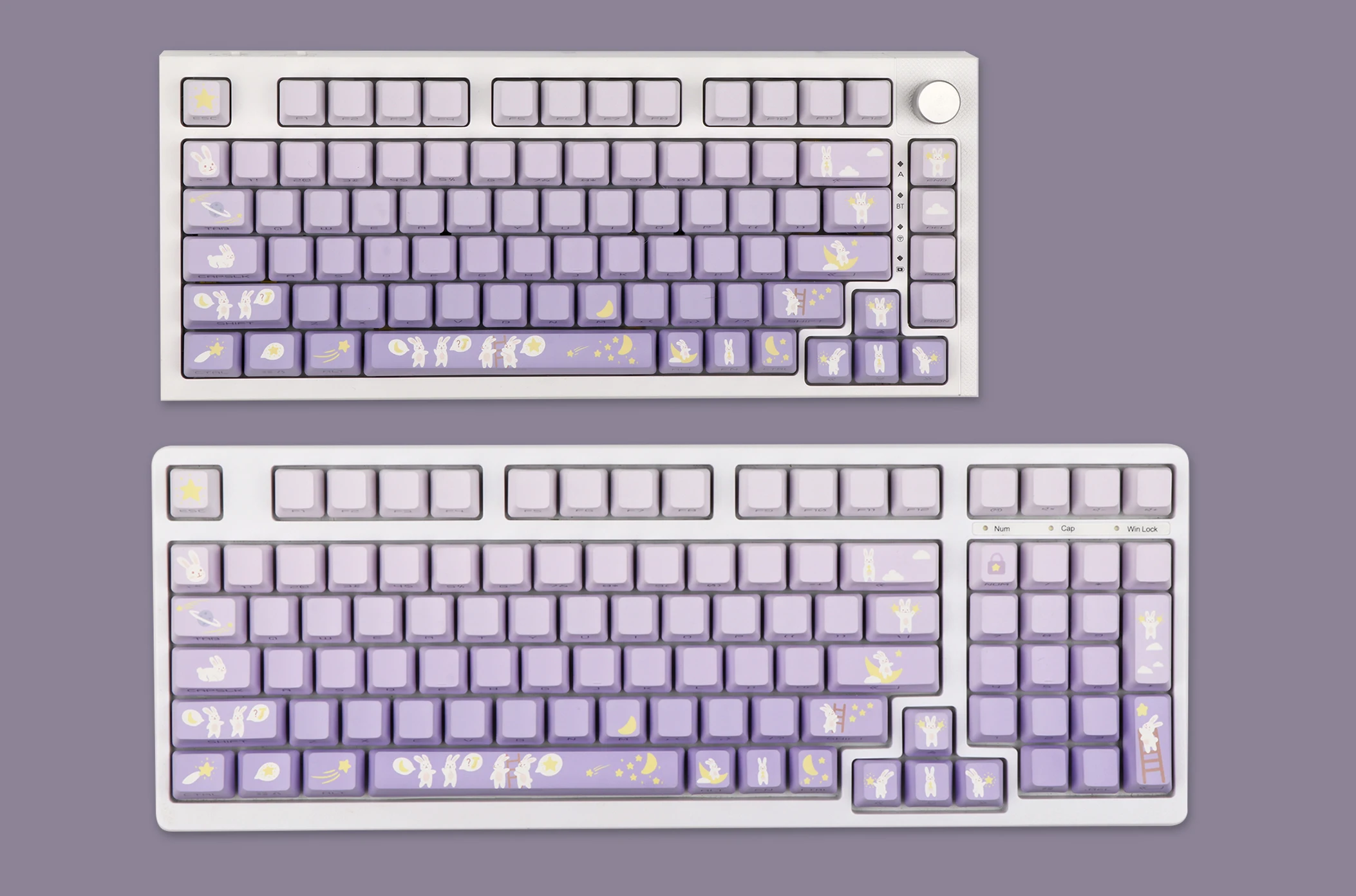 Epomaker Moonlit Bunny 138 Keycaps Set Five-side Dye Sublimation MDA/OEM Profile Keycaps set