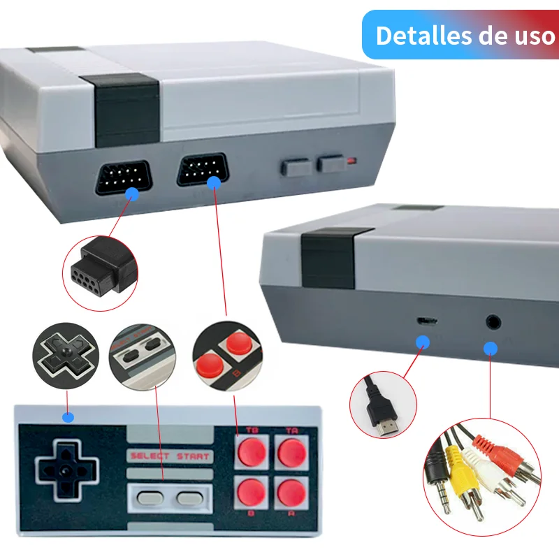 وحدة تحكم ألعاب فيديو Iruibo Retro متوافقة مع HDMI ألعاب صغيرة Rocker مدمجة في 620 لعبة لوحة ألعاب مزدوجة ألعاب كلاسيكية ترفيهية للاعبين #3