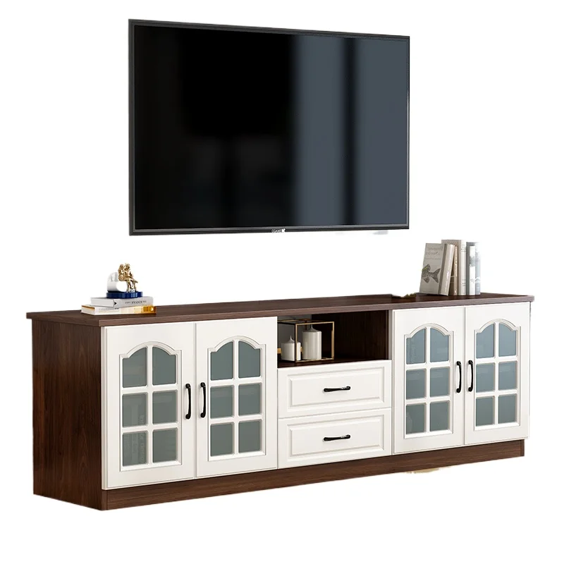 

Solid wood TV cabinet simple small apartment white locker combination floor cabinet high bedroom TV cabinet modern simple