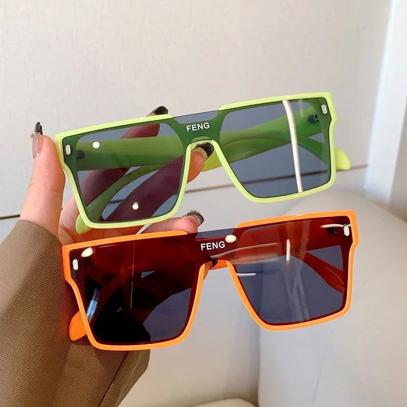 Fashion Oversized Square Sunglasses Women Men Sun Glasses Driving Cycling Fishing Punk Glasses Eyewear One Piece Frame Eyewear