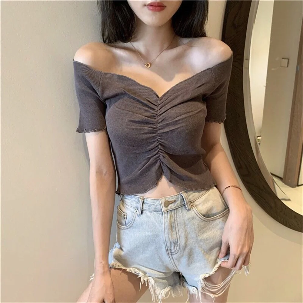 Sexy 2023 Summer Women Ruffles Tank Top Fashion Ladies Sleeveless Strapless Ruched Slim Crop Top Camisole Female Clothing Tanks