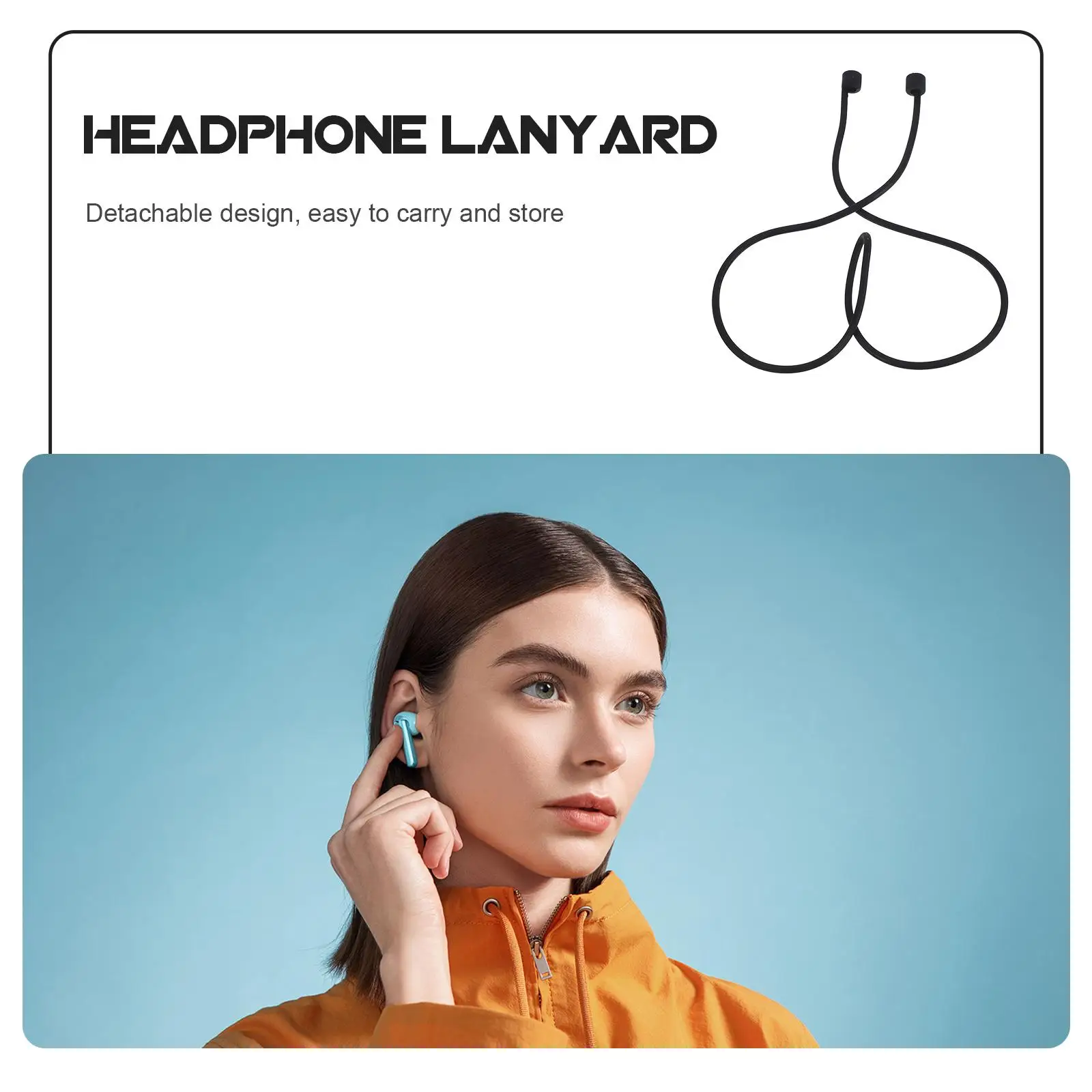 Magnetic Headphone Holder Lanyard Headphones Wireless Ear Buds Replacement Tip Lightweight Earphones Silica Gel Bag