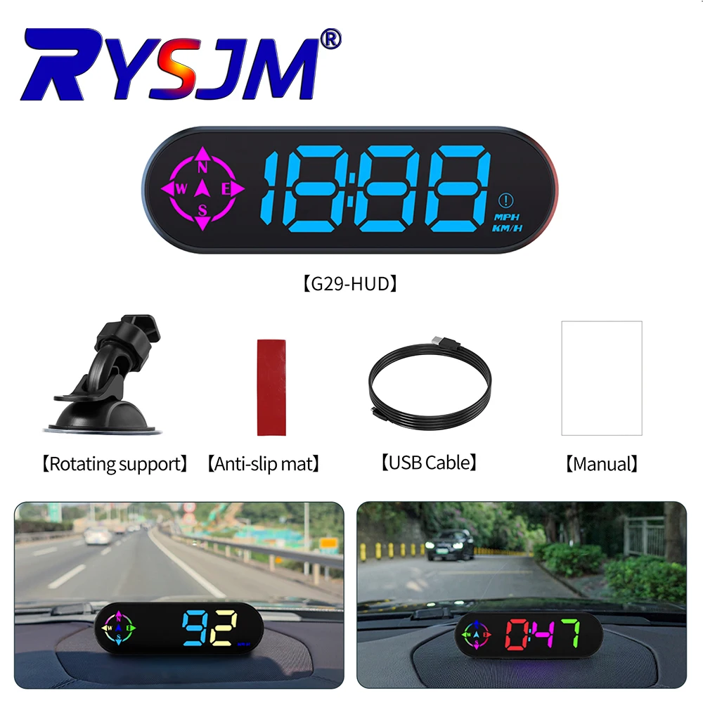 G29 HUD GPS Head Up Display Speedometer for Cars Trucks and Motorcycles Accurate Speed Gauge with Dual Mode Chip Technology