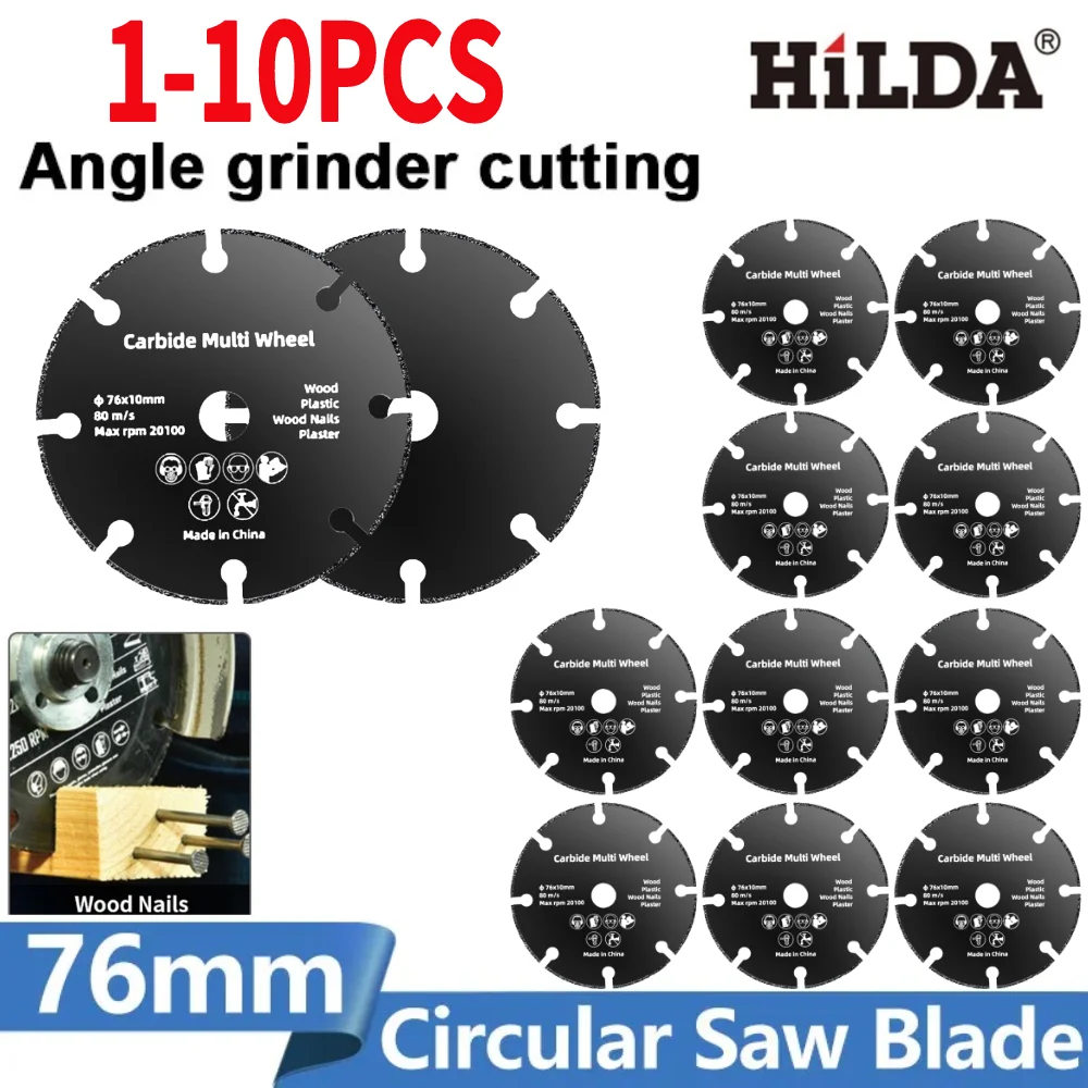 

1-10PCS 76mm Saw Blade Electric Grinding Cutting Disc Rotary Tool Metal Cutter Power Tool Wood Cutting for Angle Grinder