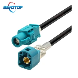 BEVOTOP Car HSD Cable USB Electric Wire Cable FAKRA Z HSD LVDS Male to Female 4 Pin 4-Cores Dacar 535 Cable for Benz BMW Audi