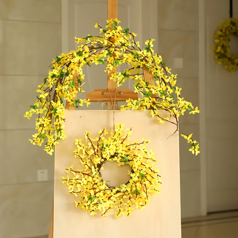 

Artificial Flowers Vine Flower Garland Spring Yellow Flowers Artificial Winter Jasmine Vines Fake Flower Vine Hanging Flowers