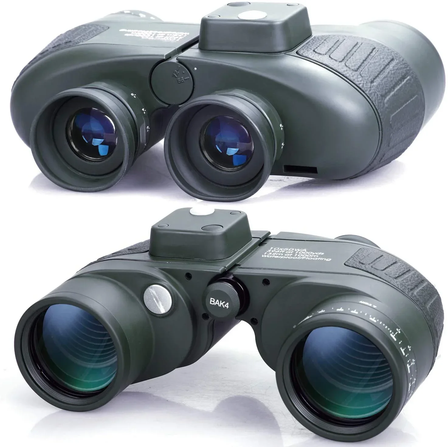 YYHC-10X50 binoculars Waterproof long range binoculars with rangefinder compass BAK4 prism FMC lens