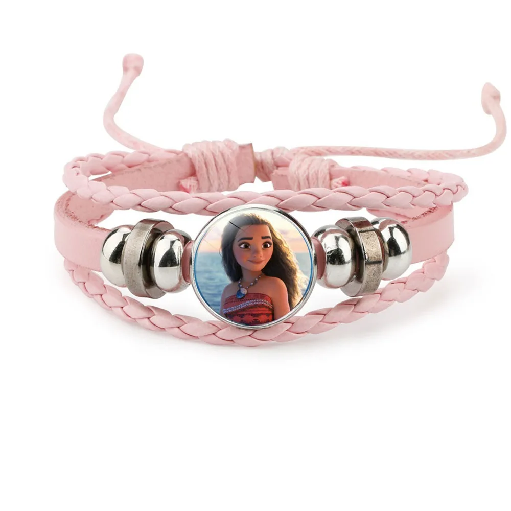 Nueva película de Disney Moana 2 pulsera de princesa pulsera de cuentas para niños joyería tejida de Anime lindo regalos de fiesta de cumpleaños de dibujos animados de moda