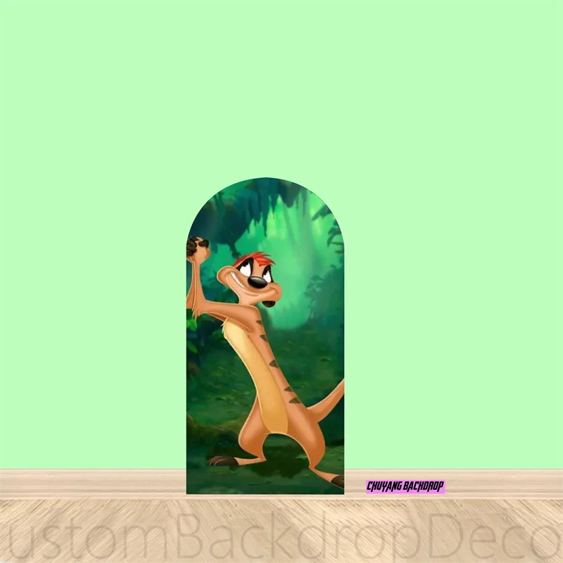 Disney Lion King Simba Round Arch Cover Wall Backdrop Chiara Background Wild One Safari Jungle Boys Birthday Party Elastic Cover