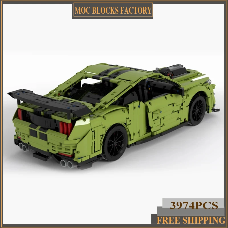 

Moc Building Blocks Supercar Model Speed Champion GT500 Green Technical Bricks DIY Assembly Famous Toys For Childr Holiday Gifts