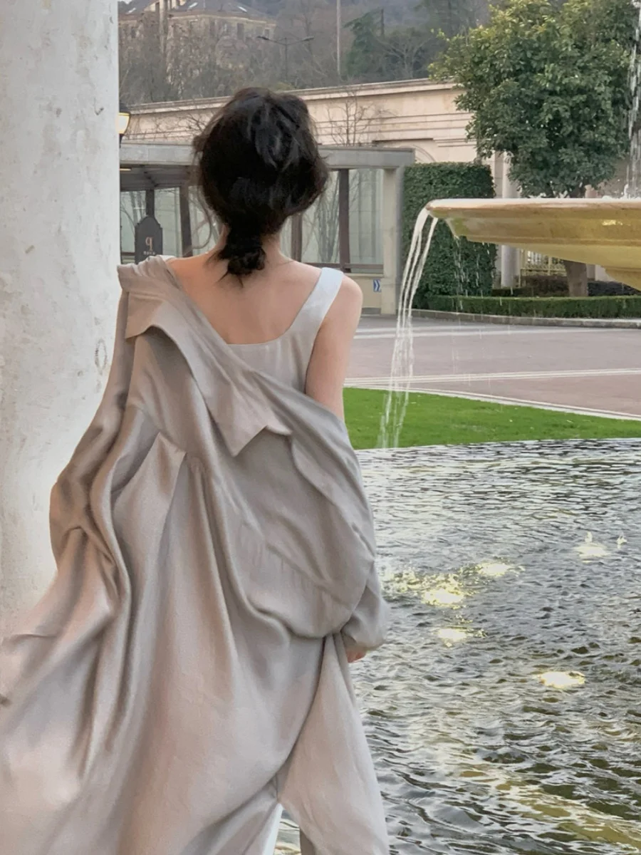 Manteau irt de Protection solaire ample, coréen, léger, élastique, Ele Long, Cardigan ouvert, vêtements d'extérieur mi-longs