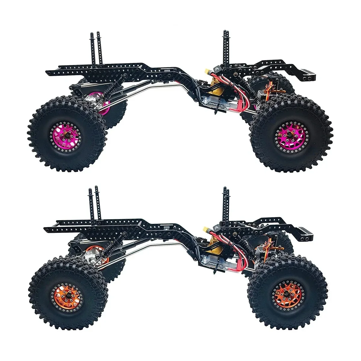 Hhinorc LCG sportowy samochód gąsienicowy, z metalowymi osiami portalowymi, AM32 80A ESC S12 Outrunner Rotor zestaw zasilający, do RC 1/10 Off-Road