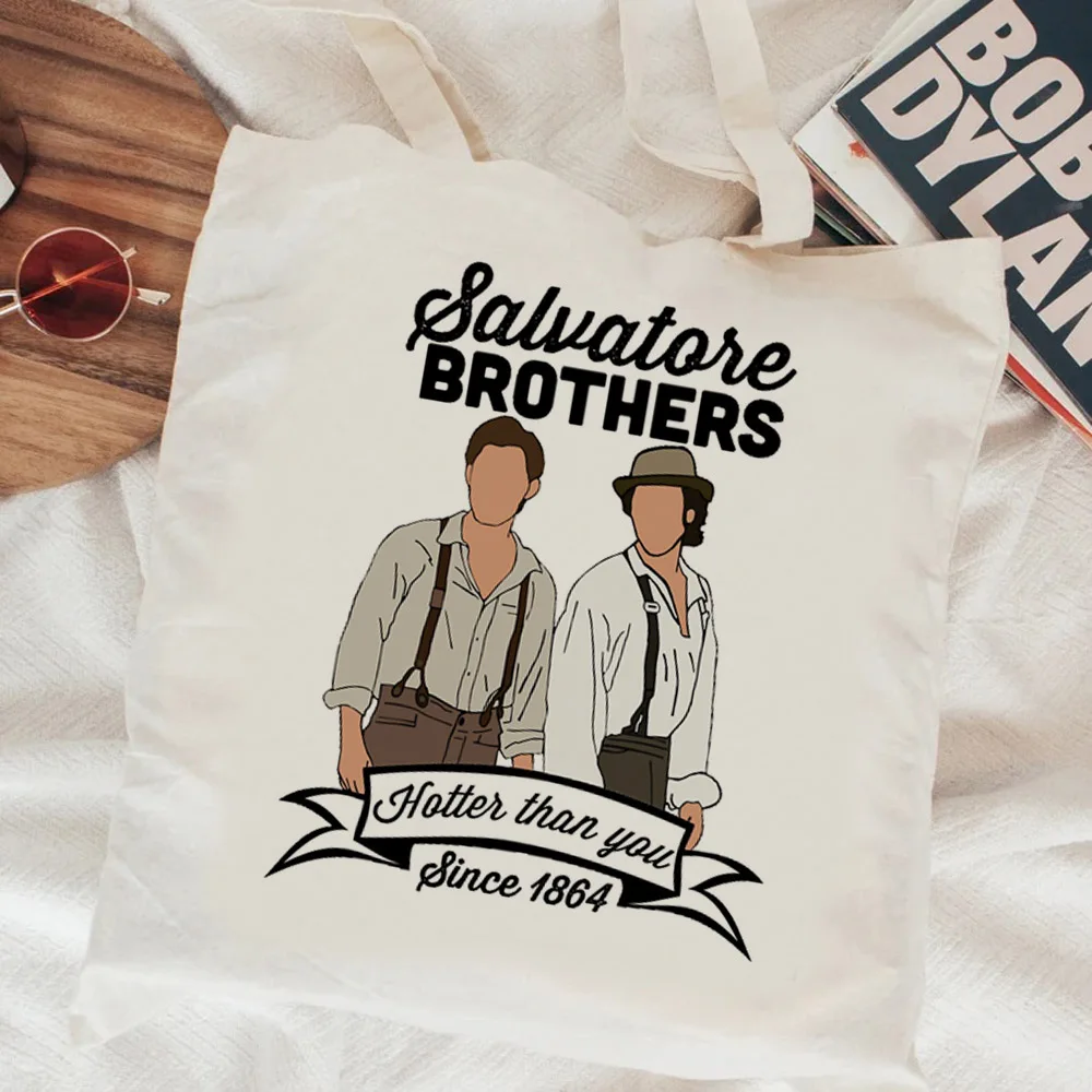 The Vampire Diaries Einkaufstasche Canvas-Tragetasche Stofftasche Shopper Einkaufstasche Faltbare Stofftasche mit Kordelzug – Detail 3