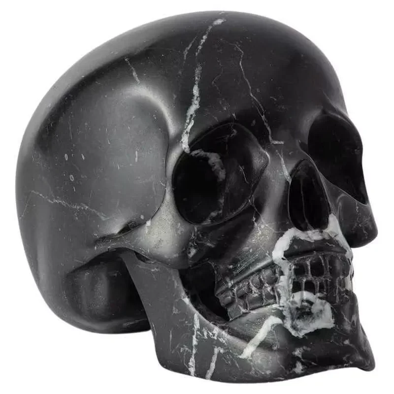 Modern Home Decor Pieces Black Marble Statue Ornament for Home Decors Carved Marble in Marquina Marble
