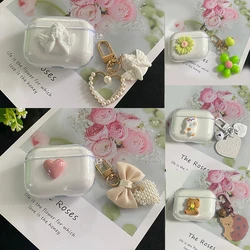 For Honor CHOICE Earbuds X5 lite / x5pro Transparent Case Cute Bear/flower Shell Earphone Silicone Cover Honor X5 lite