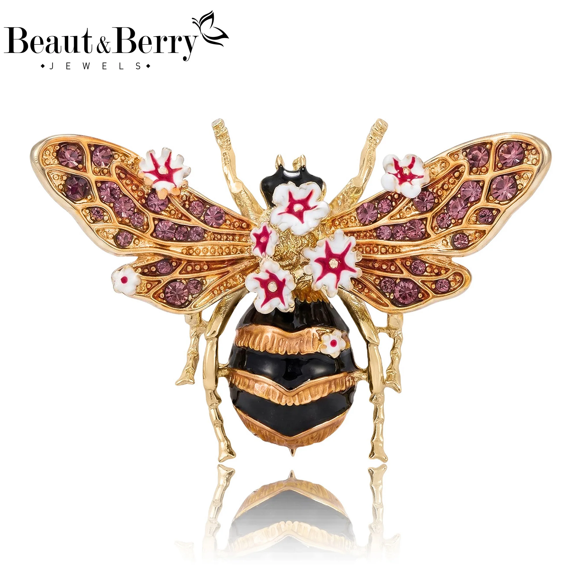 

Beaut&Berry Luxury Rhinestone Bee Brooches for Women Unisex Insect Pins Casual Party Jewelry Accessories Gifts Decoration