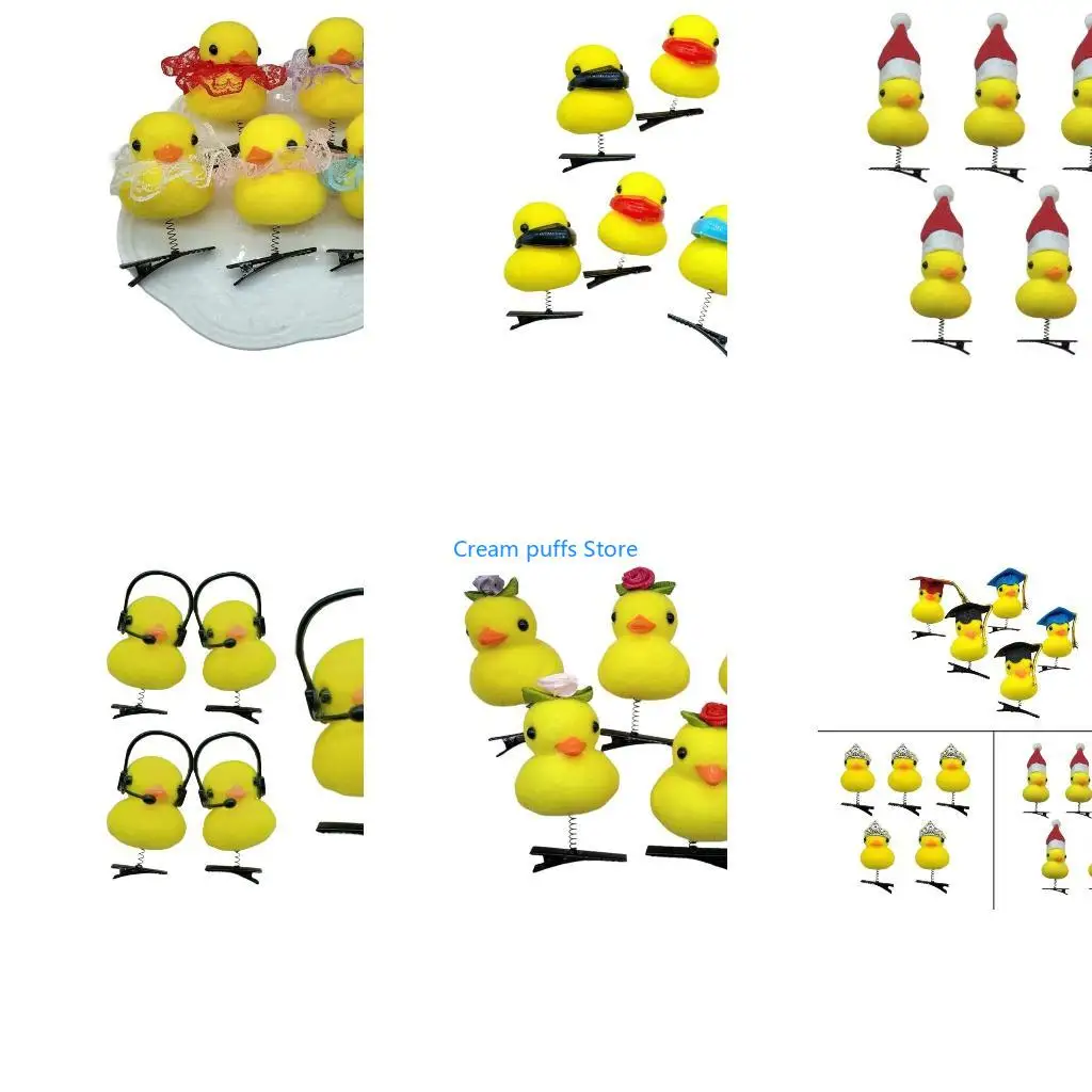 50LE Imitation Duck Hair Clip Lovely Duckling with Sunglasses Side Clip for Girl