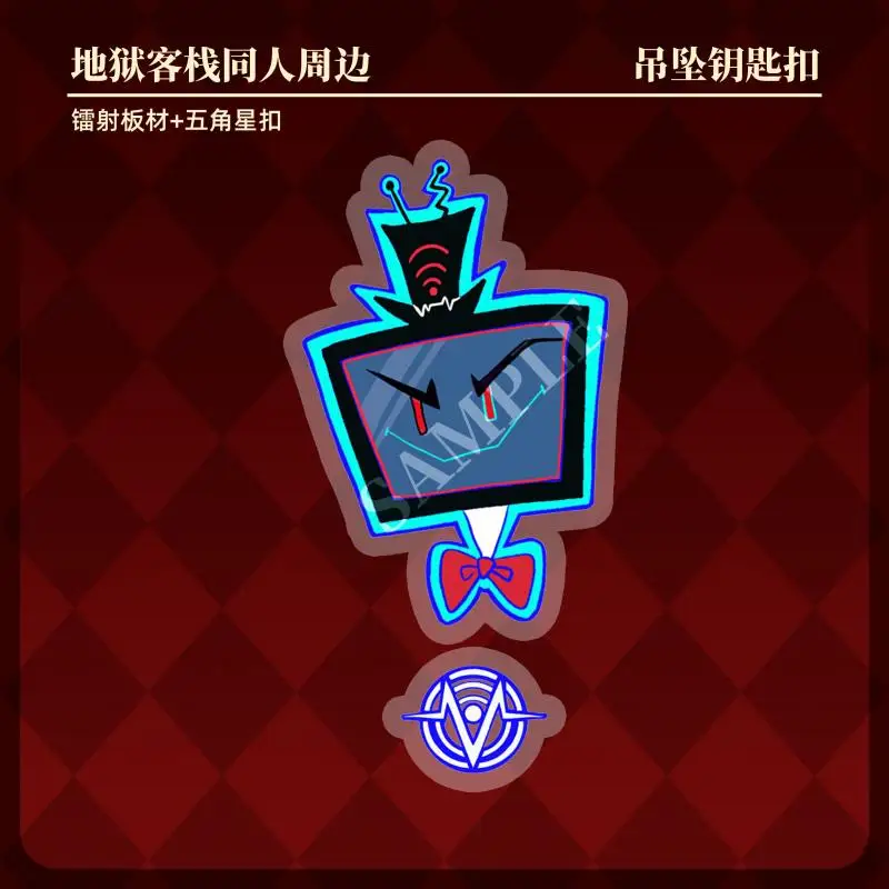 Hazbin Hotel Val Vox Vel Ad Lucifer Alastor Vaggie Anime Peripherals Acrylic Key Chain Keychains Model Pendant Kid Toys Gift