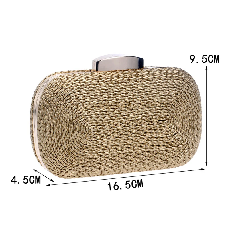 Lady Handbags With Handbags Vintage Knitted Women Evening Bags Straw Party Wedding Dinner Day Clutches