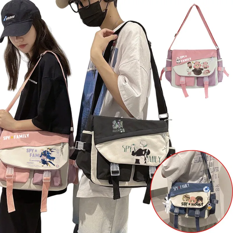 

SPY X FAMILY Anya Сумка-мессенджер Аниме Дорожная нейлоновая сумка на плечо Большая вместительная повседневная сумка через плечо для девочек и мальчиков Подарки на день рождения
