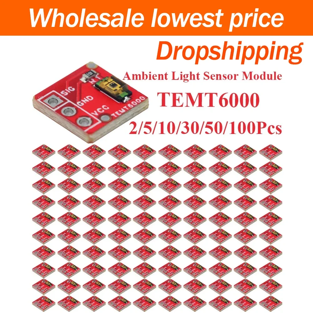1/5/10/30Pcs TEMT6000 Ambient Light Sensor Module Analog Light Intensity Detector Visible Light Sensor For Arduino ESP32