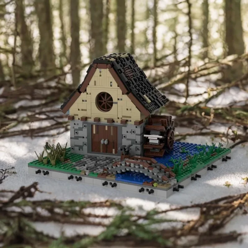 

1111PCS Rural Watermill Medieval Modular Building Bricks MOC Educational Assembly DIY Toys for Kids Holiday Gifts