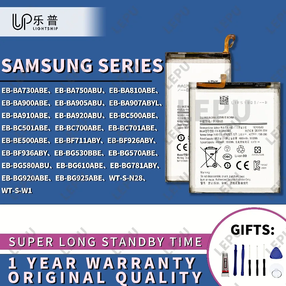 

Battery for SAM A8+ A9 A10 A90 Original Battery C5 C7 S10 E5 S20 FE Phone Battery for SAM Z Flip 3 Z FOLD 3 4 M20 S6E A910 A920